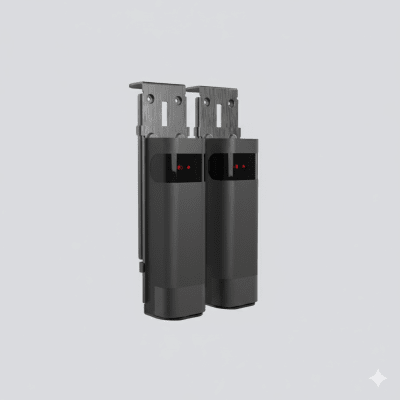 Haz Infrarrojo Inalámbrico ACCESS-PHW / Transmisor y Receptor Photo Beam / Triple Frecuencia 409-458 MHz / Alcance 20 Metros / Batería Litio 2300mAh / IP54 / Ajuste Angular -90° a +90° / Compatible Puertas Seccionales, Enrollables, C