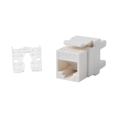 Módulo Jack Keystone Cat6 con Terminación 110 (Punchdown) Ángulo 180 - Color Blanco