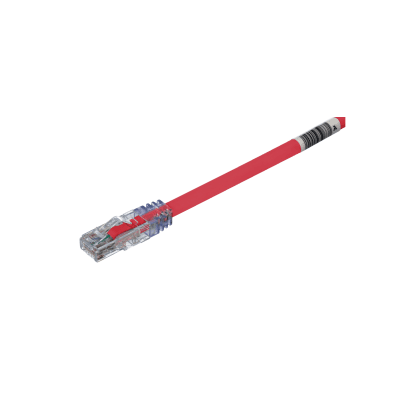 Cable de Parcheo UTP, Cat6A, 24 AWG, CM, Color Rojo, 7.62 Metros (25 Pies)