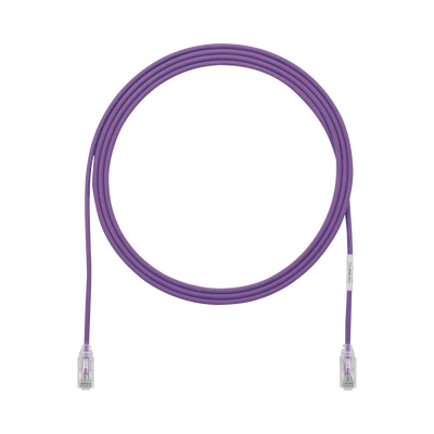 Cable de Parcheo TX6, UTP Cat6, Diámetro Reducido (28AWG), Color Violeta, 2.13 Metros (7 Pies)
