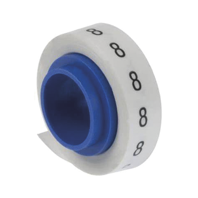 Rollo de Etiquetas Marcadoras, Pre-Impresos con el Número 8, de 2.4 Metros (7.87 Pies), Color Blanco