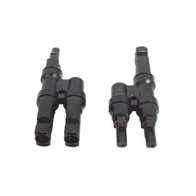 Conector  MC-4 Doble para Módulos Fotovoltaicos. Tipo 2T 