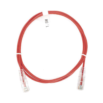 Cable de Parcheo Slim UTP Cat6 - 1.5 Metros (4.92 Pies) Rojo Diámetro Reducido (28 AWG)