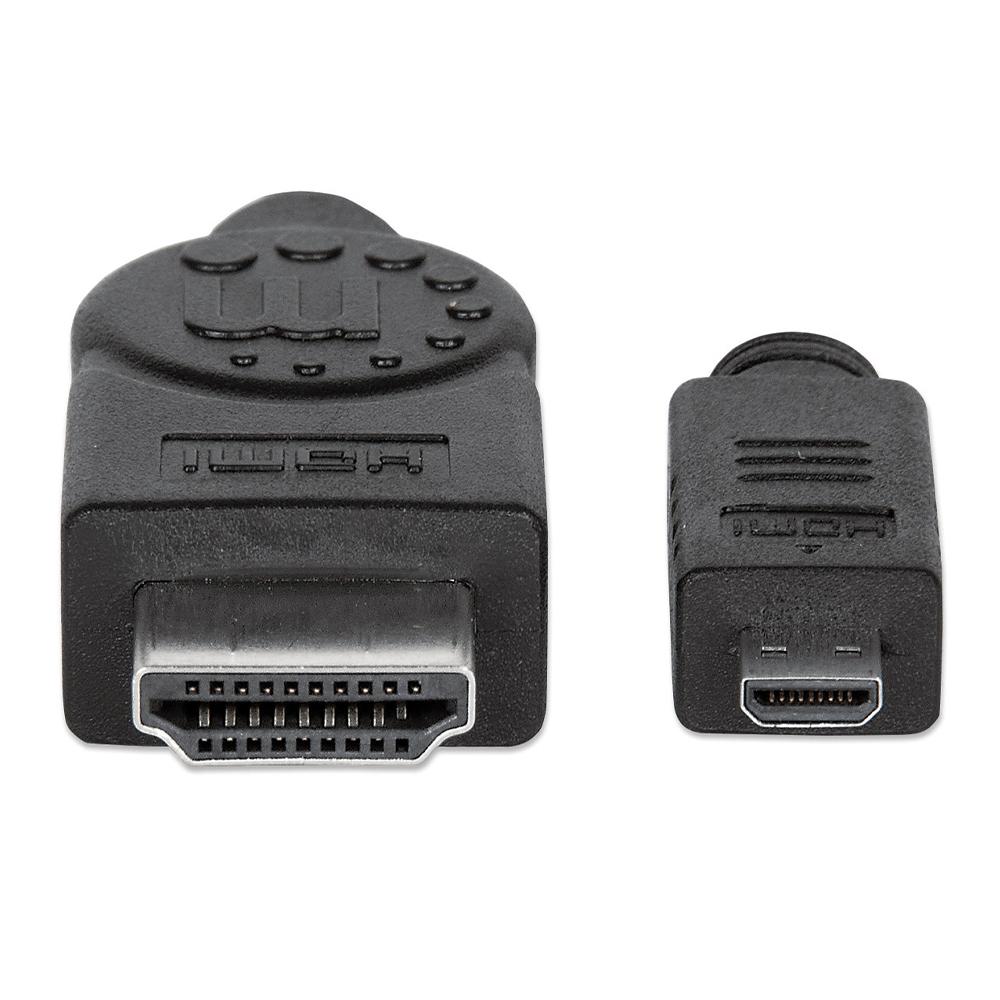 CABLE VIDEO HDMI MANHATTAN M-MICRO 2M + ETHERNET 324427