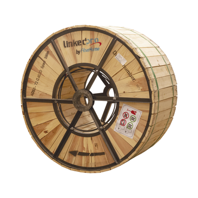 Carrete de 4 km de Fibra Óptica Aérea (ADSS) G.652D, Monomodo de 72 Hilos, Exterior, Span 100, Loose Tube