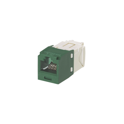 Conector Jack RJ45 Estilo TG, Mini-Com, Categoría 6, de 8 Posiciones y 8 Cables, Color Verde