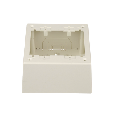 Caja de Pared Superficial Doble, con Divisor Opcional, Uso Universal con Placas de Pared, Color Blanco Mate