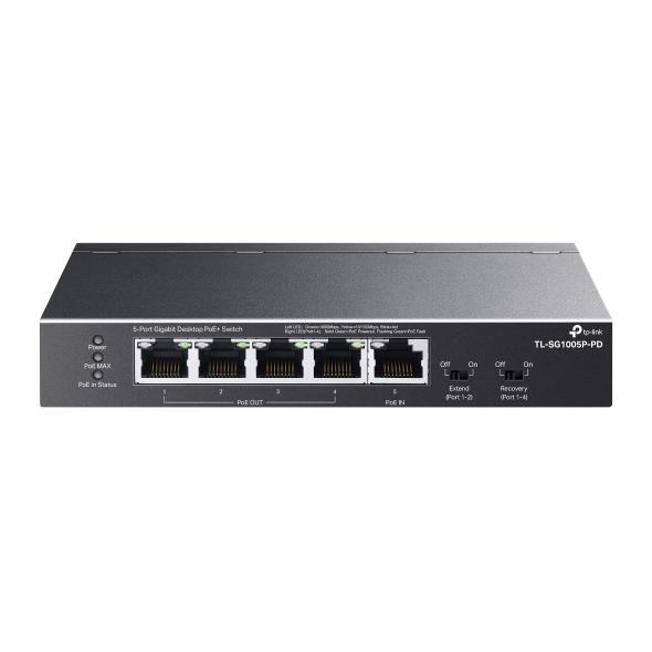 SWITCH GIGA PARA ESCRITORIO 5PTOS TP-LINK 4PTOS POE+ /TL-SG1005P-PD