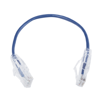 Cable de Parcheo Slim UTP Cat6 - 20 cm (7.87 Pulgadas) Azul Diámetro Reducido (28 AWG)