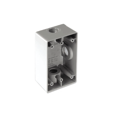 Caja Rectangular de 1"/ 3 Bocas/ Con Recubrimiento  exterior de PVC e interior Purpura.
