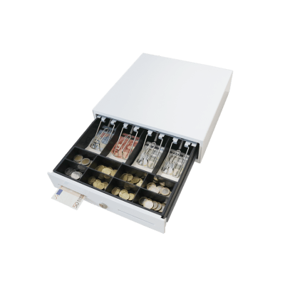 Cajón de Dinero / Organizador de Efectivo / Compartimentos para Billetes y Monedas / Clips Metálicos de Sujeción / Ranura de Inserción / Uso en Puntos de Venta