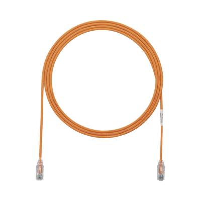 Cable de Parcheo TX6, UTP Cat6, Diámetro Reducido (28AWG), Color Naranja, 1.52 Metros (5 Pies)