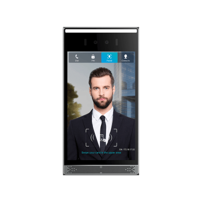 Videoportero IP SIP con Reconocimiento Facial, 8" IPS, 10,000 rostros, anti-suplantación, IP66/IK07, PoE