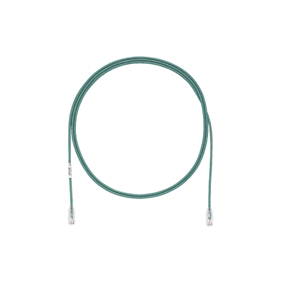 Cable de Parcheo TX6, UTP Cat6, Diámetro Reducido (28AWG), Color Verde, 6.1 Metros (20 Pies)