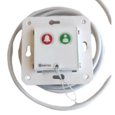 Módulo Asistencial para Hospital de Empotrar IP67 / Material ABS Antimicrobiano / Botón Cancelación / Indicador Luminoso de Alarma y Presencia / RS485 / Compatible Cajas Europeas y Americanas