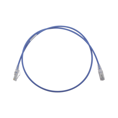 Patch Cord MC6 Modular Cat6 UTP, CM/LS0H, 0.91 Metros (3 Pies), Color Azul, Diámetro Reducido (28AWG)