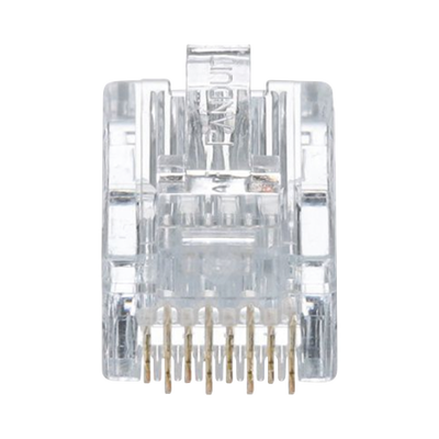 Plug RJ45 Cat5e, Para Cable UTP de Calibres 24-26 AWG, Chapado en Oro de 50 Micras, Paquete de 50 Piezas