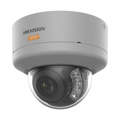 [Dual Light + ColorVu] Domo IP 4 Megapixel / Lente 2.8 mm / Polimero Anticorrosivo (Ideal para Zonas Costeras o Alta Salinidad) / 40 Mts IR + 40 Mts Luz Blanca / 2 Micrófonos Integrados / WDR 130 dB / IP68 / IK10