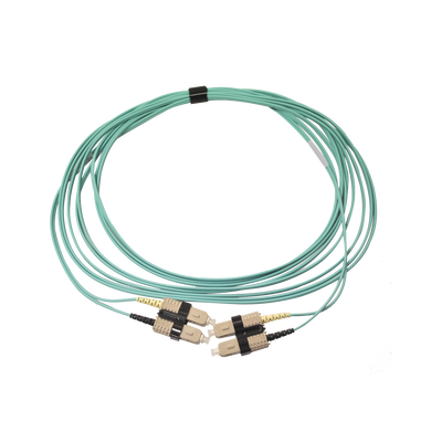 Jumper de Fibra Óptica Multimodo 50/125 OM3 XGLO, SC-SC Duplex, OFNR, Color Aqua, 5 Metros (16.40 Pies)