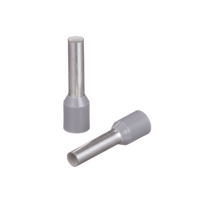Ferrule Aislado para cabldes 12 AWG, Pin de 12mm de Longitud, Mango Color Gris, Paquete 100Pz