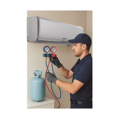 Servicio / Recarga de gas refrigerante / R32 / Minisplit AUFIT / Capacidad de 2 a 2.5 Toneladas 