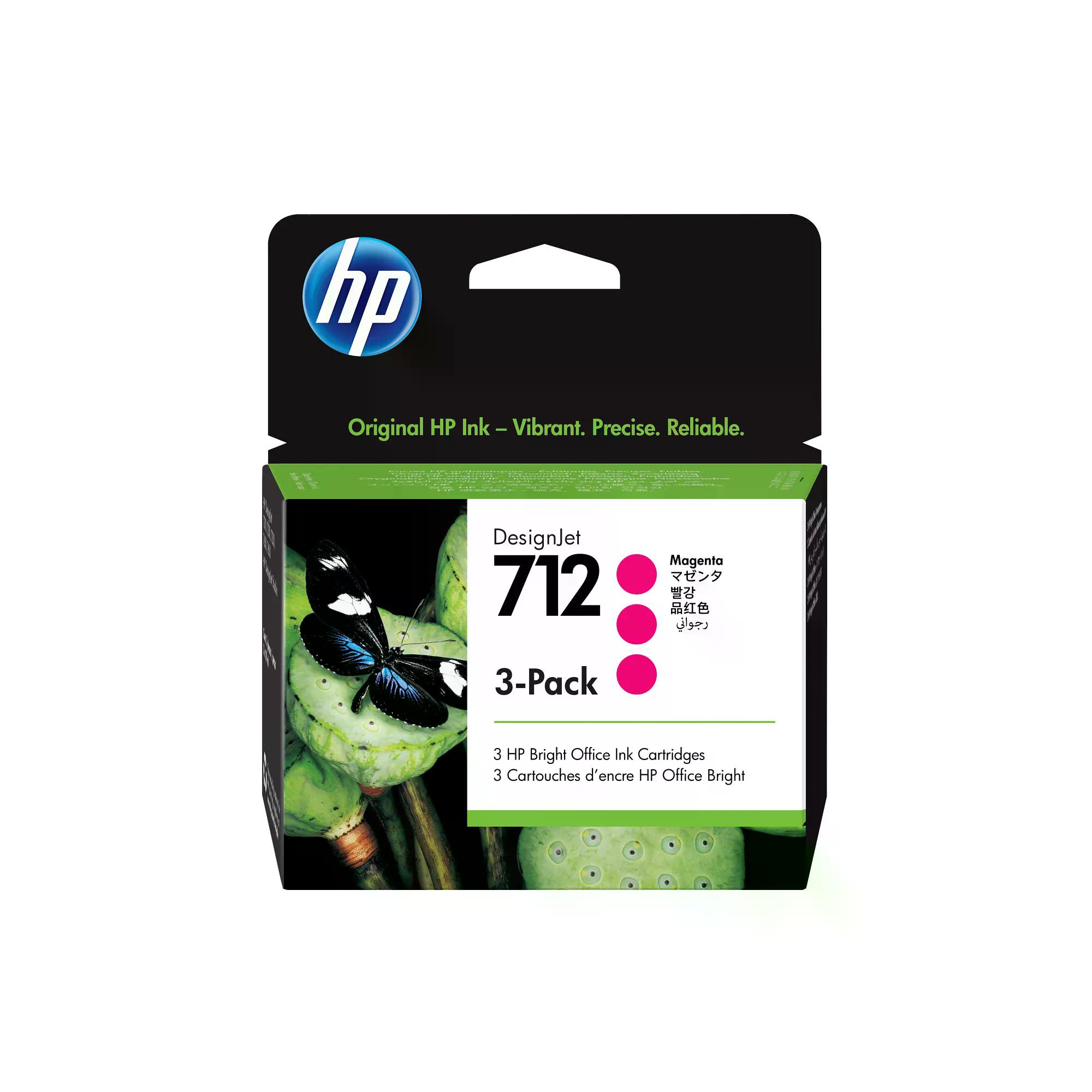 TINTA HP DESIGNJET 712 DE 29 ML, MAGENTA, PACK DE 3 3ED78A