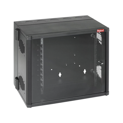 Gabinete AccessPlus de Montaje en Pared de 19in, Rieles Numerados y Roscados #10-32, Puerta con Ventana de Seguridad, 700 mm de Ancho, 637 mm de Profundidad, 26 UR, Color Negro
