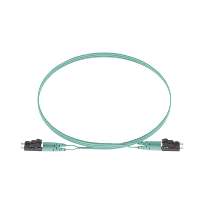 Jumper de Fibra Optica Multimodo 50/125 OM3, LC-LC Duplex, OFNR (Riser), Color Aqua, 5 Metros (16.40 Pies)