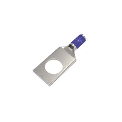 Zapata Terminal de Compresión de Cañón Corto para Tornillo de 3/8" y Calibre 6 AWG.