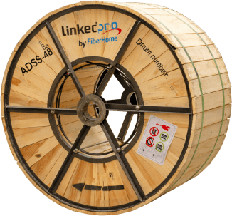 Carrete 4 Kilómetros de Fibra Óptica (ADSS) G.652D Armada Anti Roedor, Dieléctrica, Monomodo 48 Hilos, Span 200 (Para instalaciones aéreas, en tubería o enterrado directo)