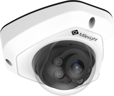 Cámara IP Mini Domo / 4K UHD / 120dB WDR / 0.005Lux Starlight / H.265+ / IR 30mts / PoE / IP67 / IK10 / Análisis de Video AI
