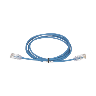 Cable de Parcheo TX6, UTP Cat6, Diámetro Reducido (28AWG), Color Azul, 3.66 Metros (12 Pies)