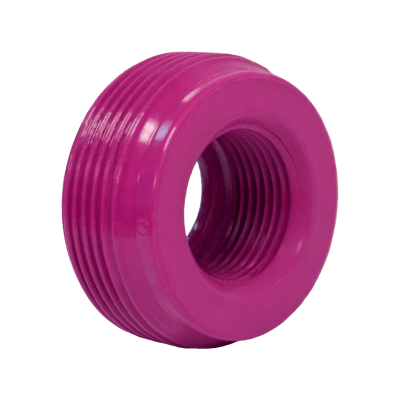 Reducción Bushing Aluminio de 2" a 1" / Con Recubrimiento de Uretano Purpura.