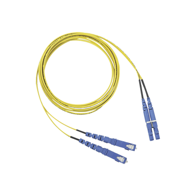 Jumper de Fibra Optica Monomodo 9/125 OS2, LC-SC Duplex, OFNR (Riser), Color Amarillo, 2 Metros (6.56 Pies)