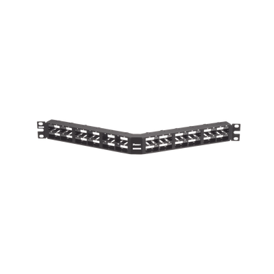Panel de Parcheo Modular Mini-Com (Sin Conectores), Angulado, Sin Blindaje, Alta Densidad, de 48 Puertos, 1UR