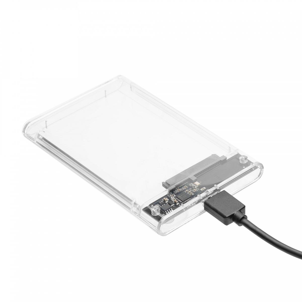 GETTECH GABINETE DE DISCO DURO 2.5" TRANSPARENTE GCE-U325-01