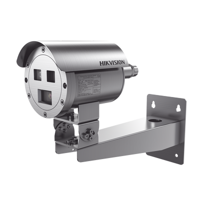 Bala IP Térmica Dual / Termico 4.4 mm (384 X 288) + Óptico 2 mm (4 MP) / Termométrica / Detección de Temperatura / IP68 / 30 mts IR / Antiexplosión / Anticorrosión