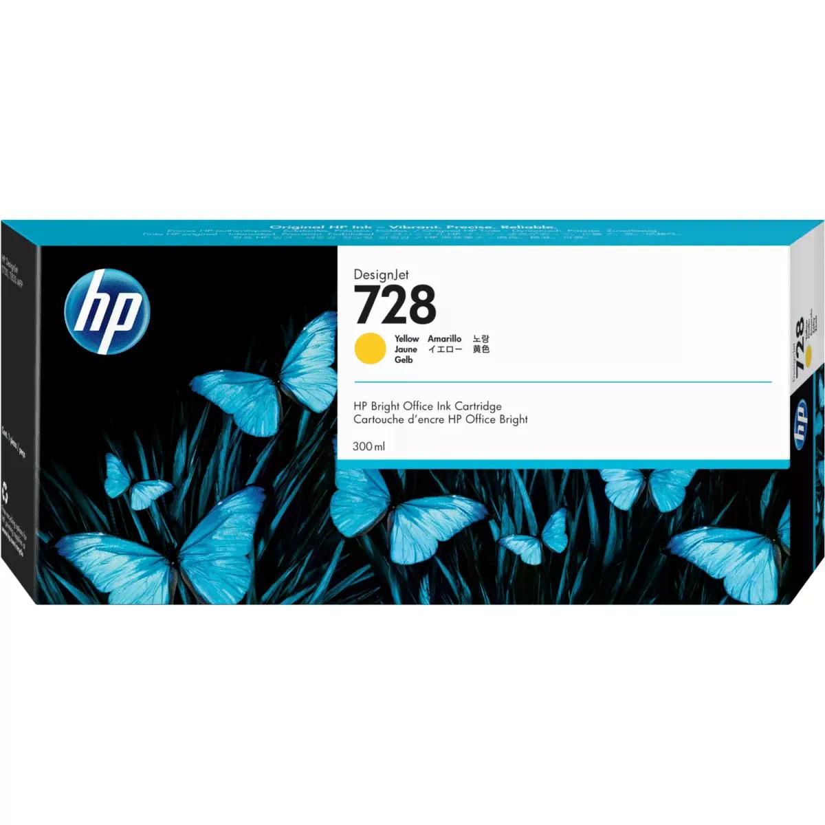 CARTUCHO DE TINTA HP DESIGNJET 728 DE 300 ML, AMARILLO F9K15A