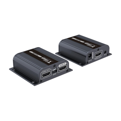 Kit Extensor HDMI para distancias de 50 metros / Soporta resoluciones 720 y 1080P @ 60 Hz / Cat 6, 6a y 7 / Salida Loop en el Tx para visualización local /  Configuración EDID / Soporta control remoto del equipo fuente / Alimente solo el Tx 