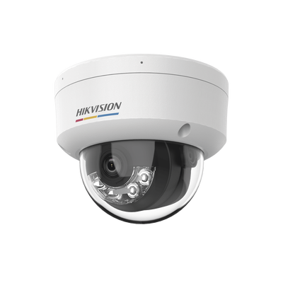 [ColorVu 3.0 + MD 3.0] Domo IP 2 Megapixel / Lente 2.8 mm / 30 mts IR + 30 mts Luz Blanca / Micrófono Integrado / Motion Detection 3.0 / Exterior IP67 / IK08 / dWDR / PoE / Micro SD 