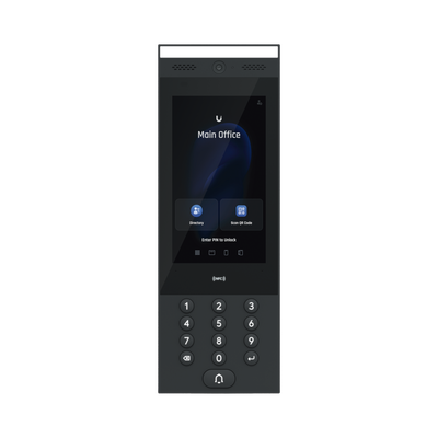 UniFi Intercom para interior/exterior IP65, Lector NFC y QR / Pantalla táctil 7", cámara, bocina y micrófono, sensor de movimiento, funciona con UniFi Access