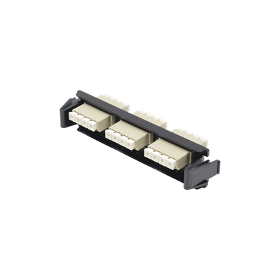 Placa Acopladora de Fibra Óptica Quick-Pack, Con 3 Conectores LC Quad (12 Fibras), Para Fibra Multimodo, Beige