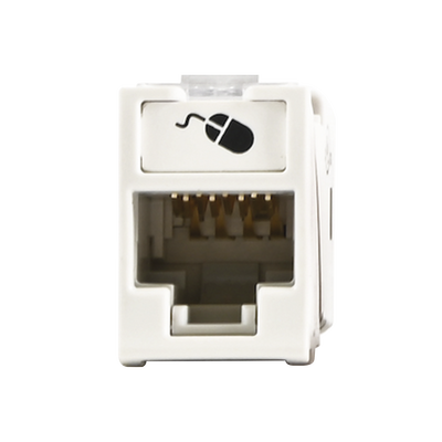 Jack Ultramax Cat6A, UTP, Montaje Híbrido en Placa de Pared (Plano y Angulado), Color Blanco, Punch Down