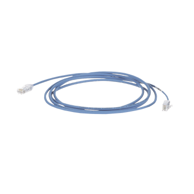 Cable de Parcheo TX6, UTP Cat6, Diámetro Reducido (28AWG), Color Azul, 7.62 Metros (25 Pies)