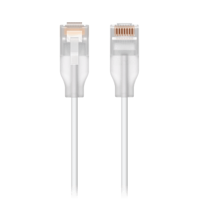 Patchcord UniFi Etherlighting? de 30 cm (11.81 Pulgadas), hasta 10G / Soporta hasta PoE+++ / Conector RJ45 Transparente para Mejores Efectos de Luz con Switches USW PRO MAX