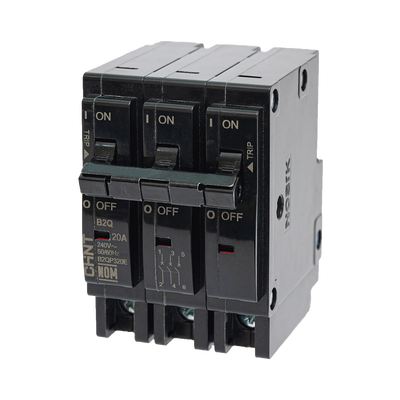 Interruptor Termomagnético Enchufable, Serie: B2Q, 3P, 20A, 240V (SKU:1002295) 