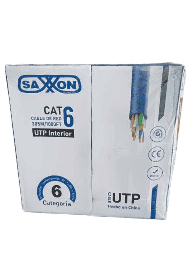 SAXXON OUTP6CCA305AZ3 - Cable UTP CCA / Categoria 6 / Color azul obscuro / Interior / 305 Mts / Redes / Video / 4 Pares - Imagen 3