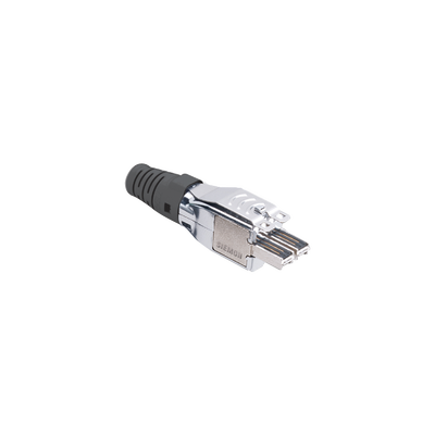 Plug TERA de 4 Pares, Compatible con Cable Multifilar de 0.48 mm (26 AWG) S/FTP y F/FTP, Color Negro