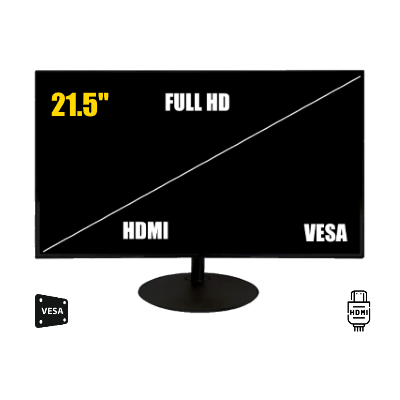 ZKTECO ZD222K - Monitor LED Full HD de 21.5 pulgadas / Resolución 1920 x 1080 / 1 Entrada de video HDMI y 1 VGA / Altavoces Incorporados / Ángulo de Visión Horizontal 170° / Soporte VESA / Ahorro de Energía / 24/7 / Incluye Cable HDMI - Imagen 4