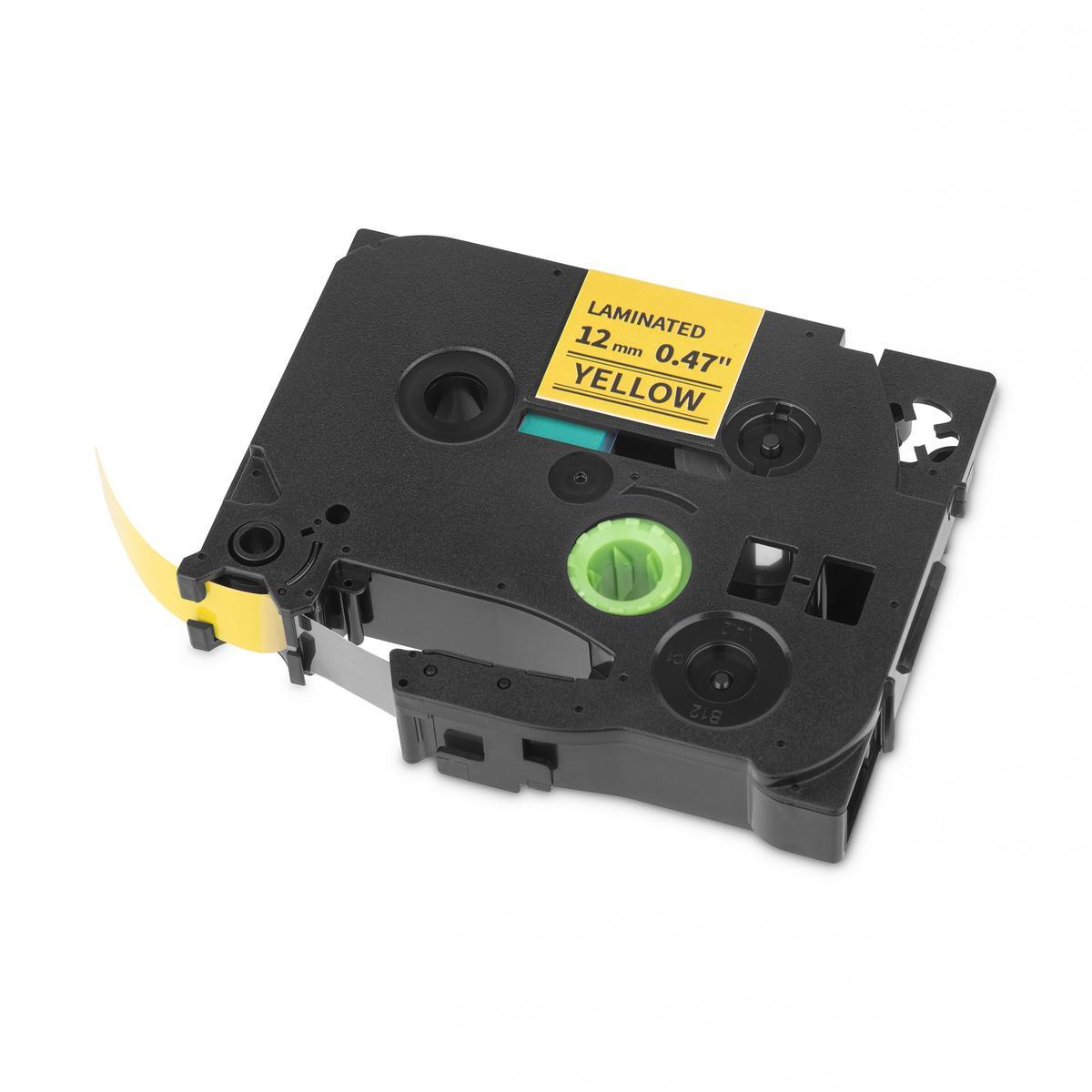 CINTA DE ETIQUETAS LAMINADA QIAN (6 PACK) NEGRO/ AMARILO QZe-631